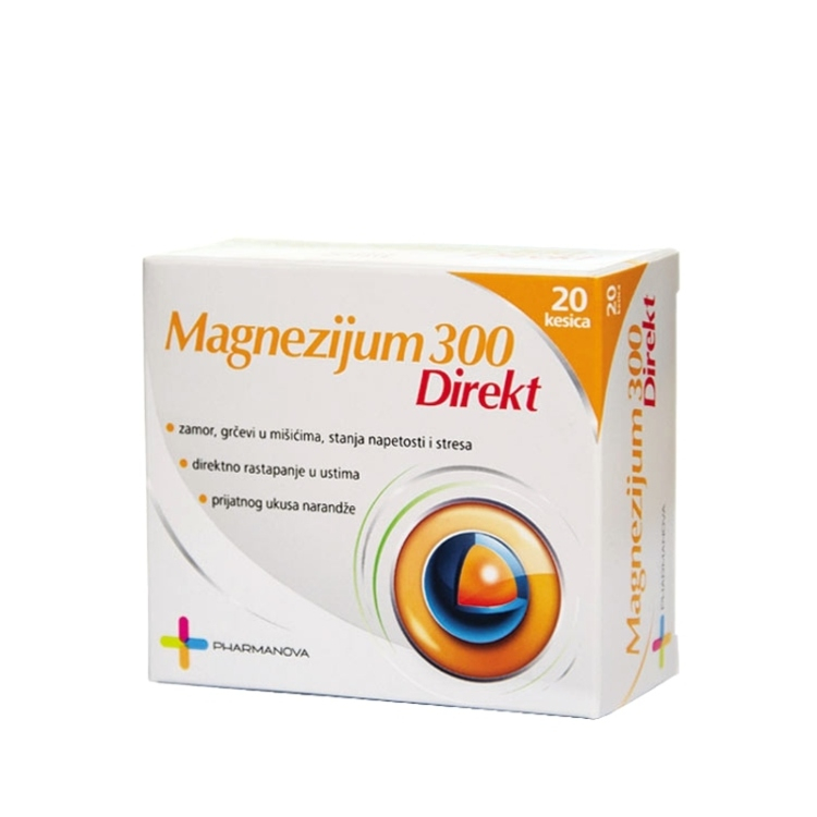 magnezijum-300-direkt-20-kesica-srbotrade-(1) Magnezijum direkt 300mg, 20 kesica Pharmanova - Slika 1