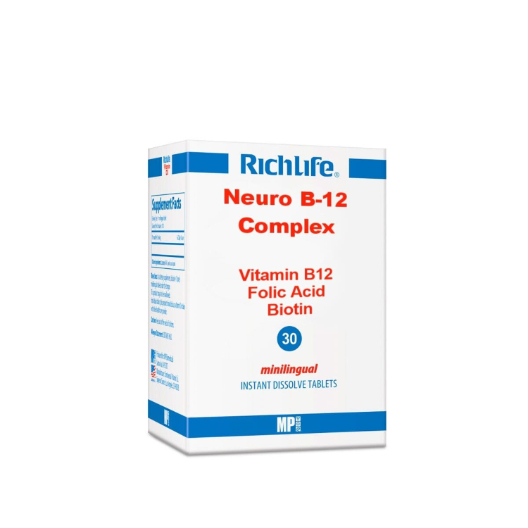 neuro-b12-30-tableta-srbotrade Richlife Neuro B12 30 sublingvalnih tableta - Slika 1