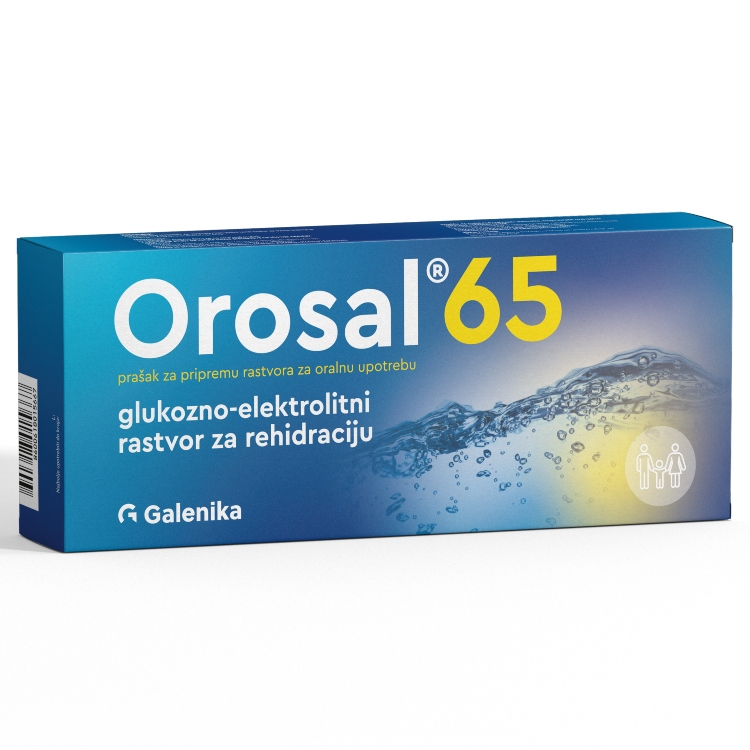 orosal-65-kutija-srbotrade Orosal 65, prasak za rehidrataciju 6,5g 5 kesica - Slika 1