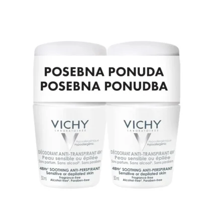 Vichy DEO-DUO Sensitive Roll-on 48h 2x50ml (white cap)   50ml+50ml